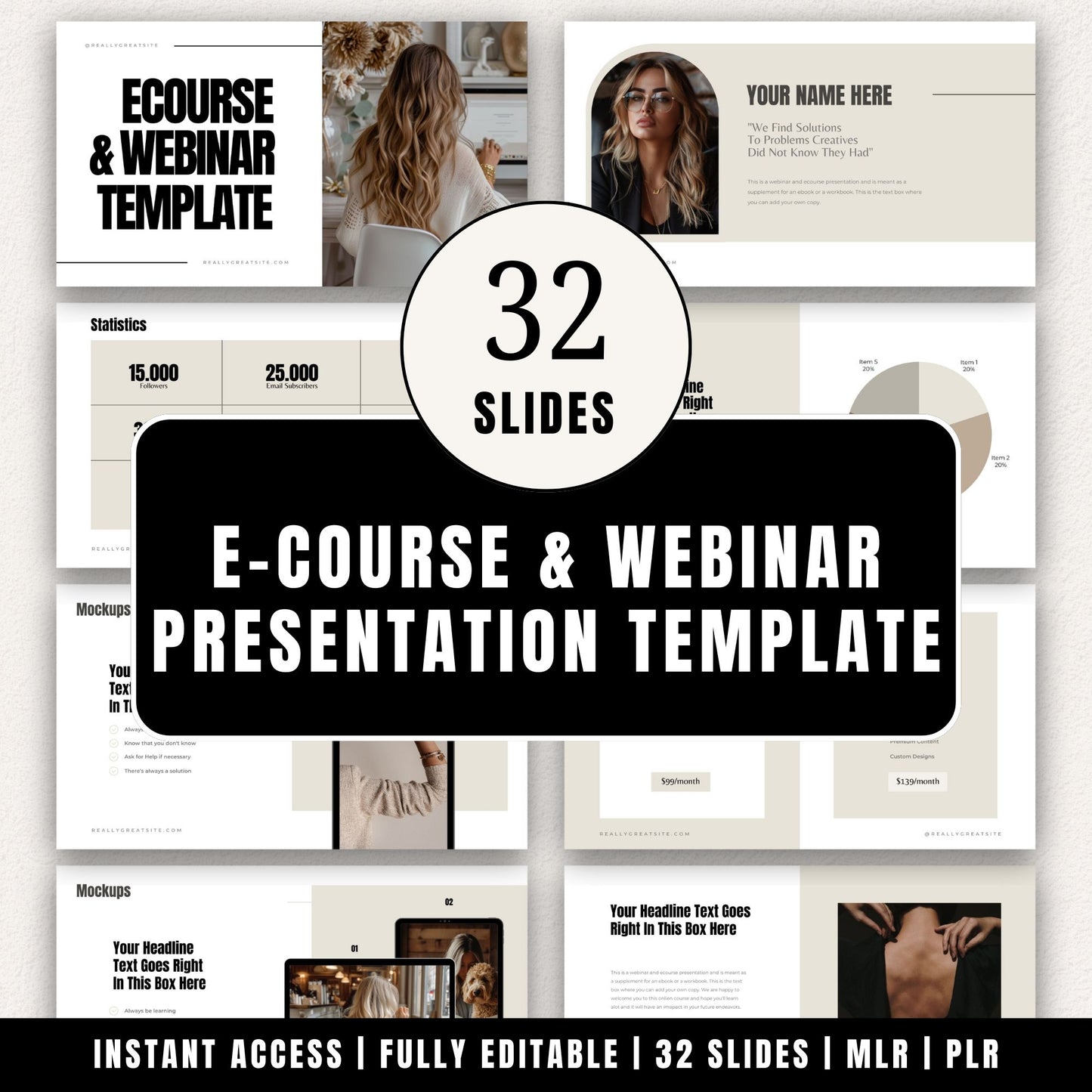 E-Course & Webinar Presentation Template w/ MRR