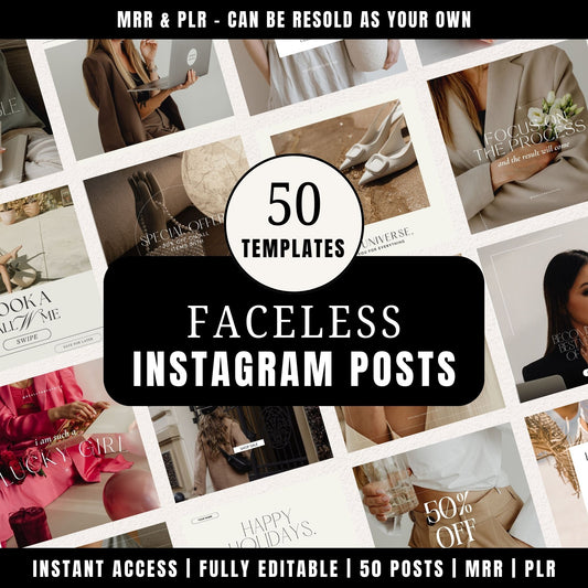 50 Faceless Instagram Post w/ MRR