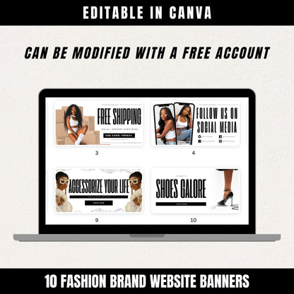 10 Fashion Brand Website Banner Templates w/ MRR