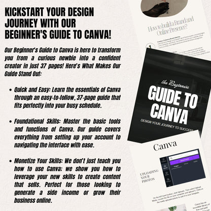 The Beginners Guide to Canva: Design Your Journey To Success Ebook w/ MRR